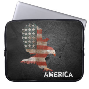 American Flag Bald Eagle Laptop Sleeve