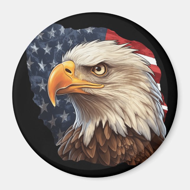 American Flag Bald Eagle Magnet (Front)