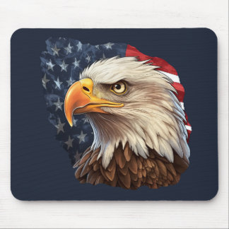 American Flag Bald Eagle Mouse Mat