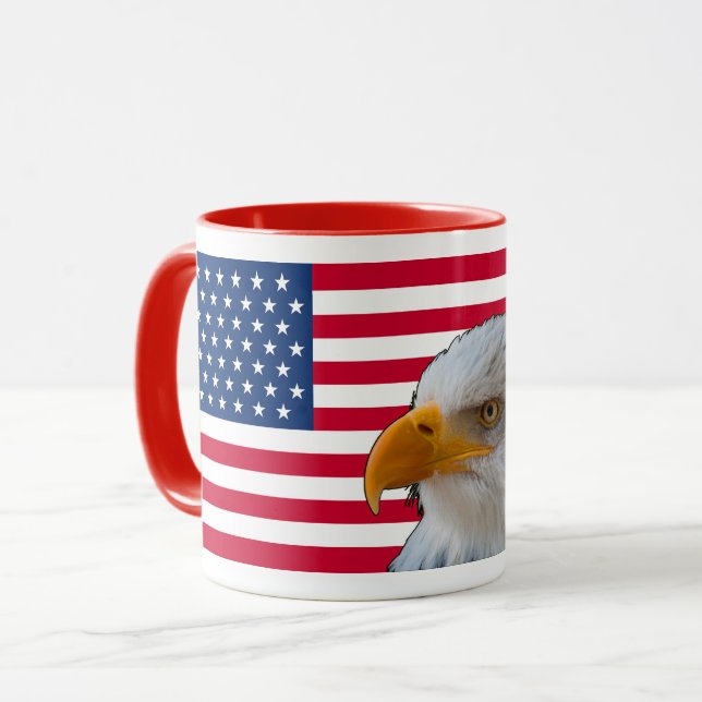 American Flag & Bald Eagle Mug (Front Left)
