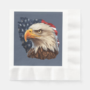 American Flag Bald Eagle Napkin