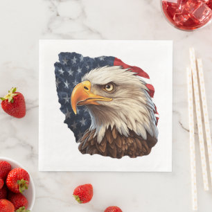 American Flag Bald Eagle Napkin