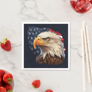 American Flag Bald Eagle Napkin
