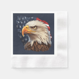 American Flag Bald Eagle Napkin