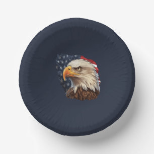 American Flag Bald Eagle Paper Plate