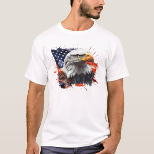 American Flag Bald Eagle Patriotic 4th of July T-Shirt