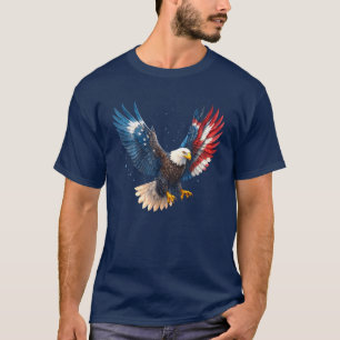 American Flag Bald Eagle Patriotic 4th of July T-Shirt