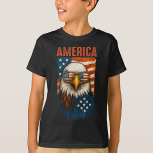 American Flag Bald Eagle Patriotic 4th Of July Usa T-Shirt