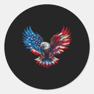American Flag Bald Eagle Patriotic Eagle 4th Of Ju Classic Round Sticker