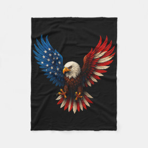 American Flag Bald Eagle Patriotic Eagle 4th Of Ju Fleece Blanket