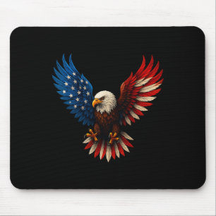 American Flag Bald Eagle Patriotic Eagle 4th Of Ju Mouse Mat