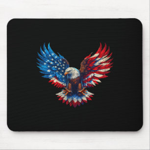 American Flag Bald Eagle Patriotic Eagle 4th Of Ju Mouse Mat