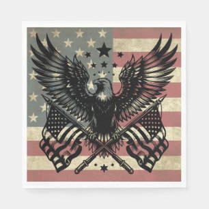 American Flag Bald Eagle Patriotic Napkin