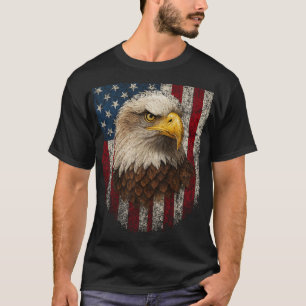 American Flag Bald Eagle Patriotic Red White Blue T-Shirt