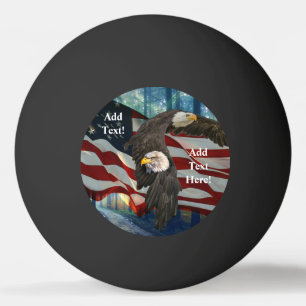 American Flag Bald Eagle Ping Pong Ball