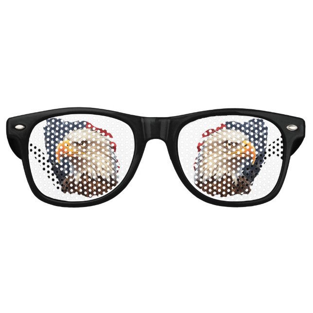 American Flag Bald Eagle Retro Sunglasses (Front)