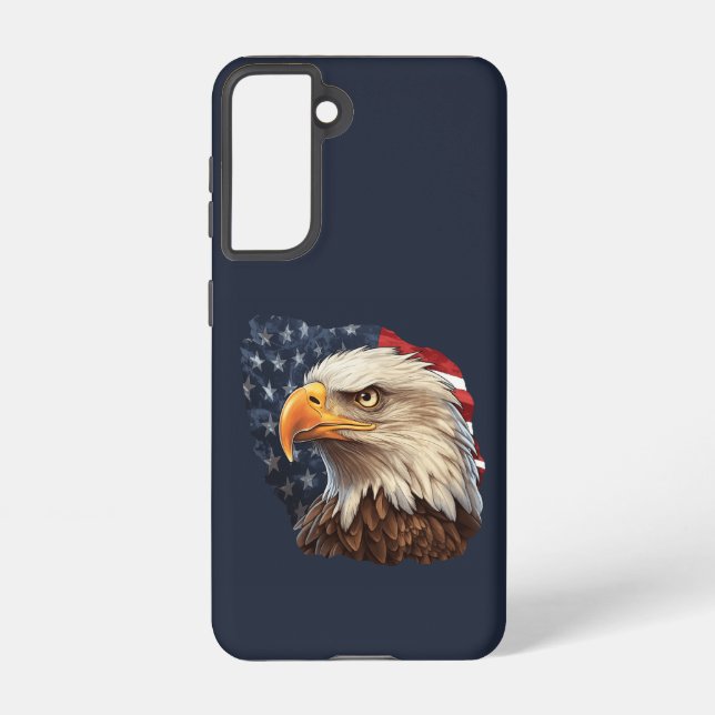 American Flag Bald Eagle Samsung Galaxy S21 Case (Back)