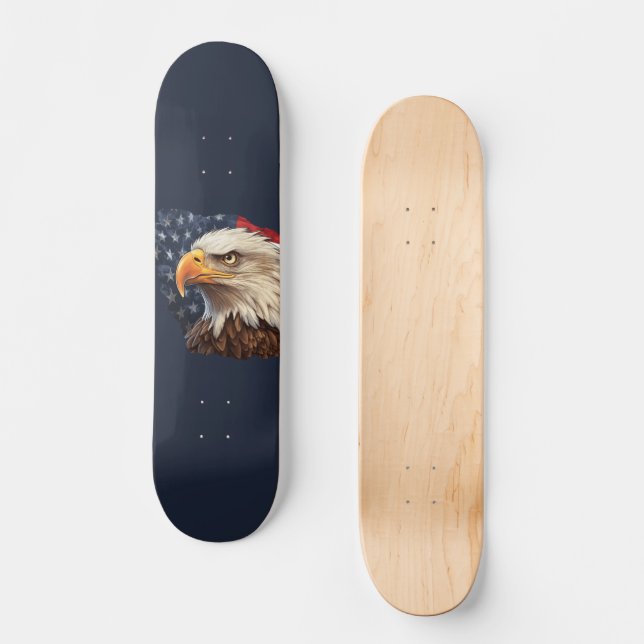American Flag Bald Eagle Skateboard (Front)