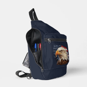 American Flag Bald Eagle Sling Bag