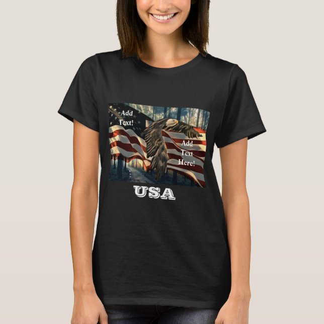 American Flag Bald Eagle T-Shirt (Front)
