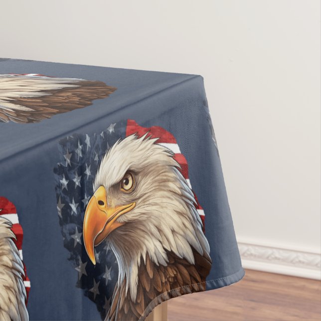 American Flag Bald Eagle Tablecloth (In Situ)