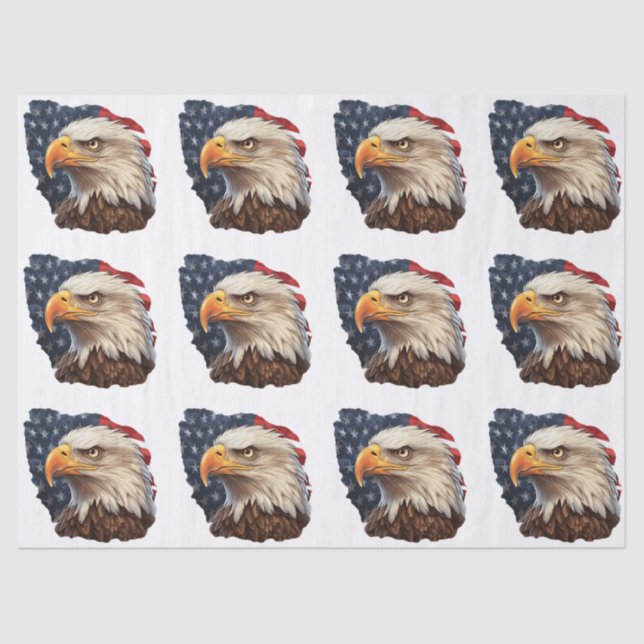 American Flag Bald Eagle Tissue Paper (Front)