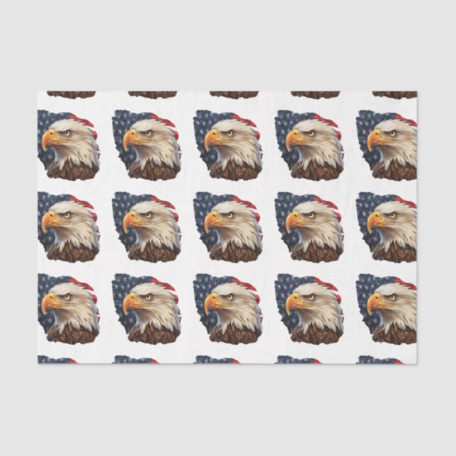 American Flag Bald Eagle Tissue Paper (Front)