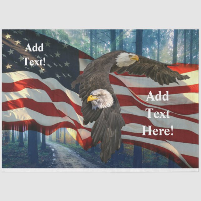 American Flag Bald Eagle Tissue Paper (Front)