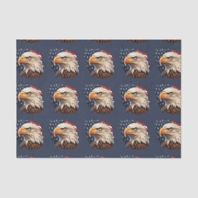 American Flag Bald Eagle Tissue Paper (Front)
