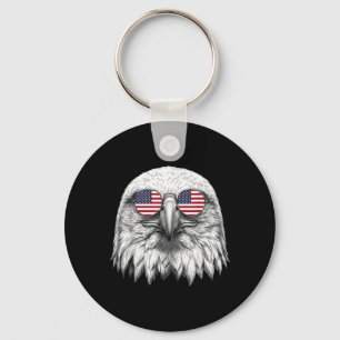 American Flag Bald Eagle USA 4th of July Patriotic Key Ring