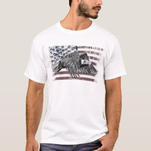 American Flag Bald Eagle USA T-Shirt