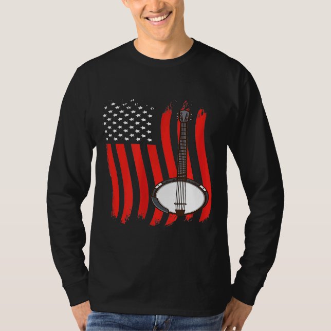 American Flag Banjo T-Shirt (Front)