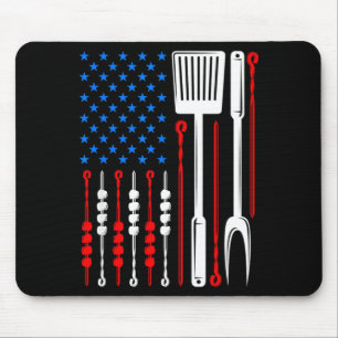 American flag barbecue son dad husband fathers day mouse mat