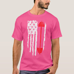 American Flag Barbell Powerlifting Bodybuilding Gy T-Shirt
