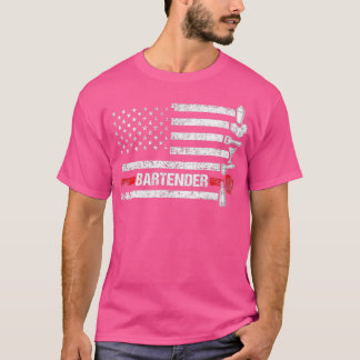 American Flag Bartending Bar Working Bartender T-Shirt