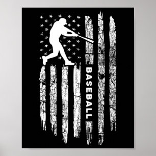 American Flag Baseball Apparel - Vintage Baseball  Poster