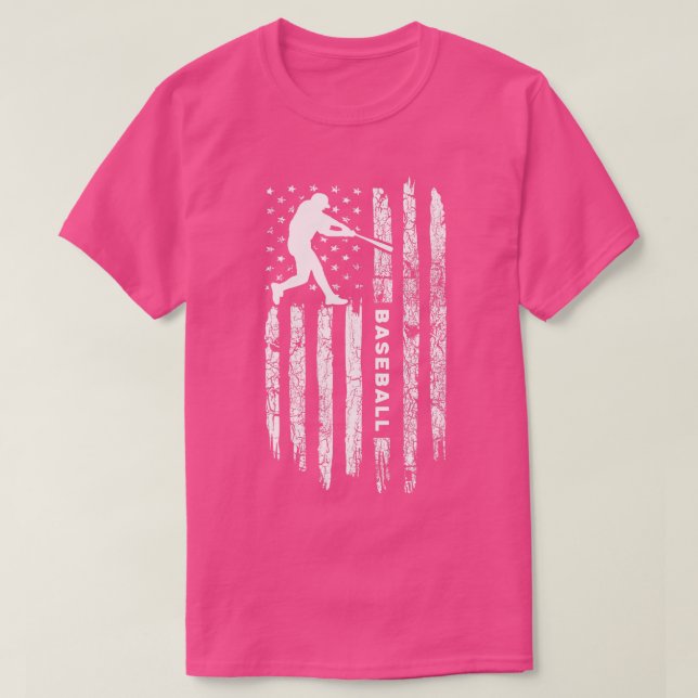 American Flag Baseball Apparel Vintage Baseball T-Shirt (Design Front)