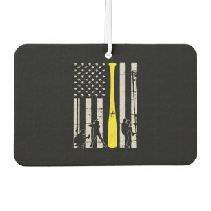 American Flag Baseball Car Air Freshener
