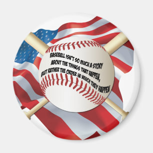 American Flag Baseball Magnet