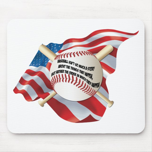 American Flag Baseball Mouse Mat (Front)