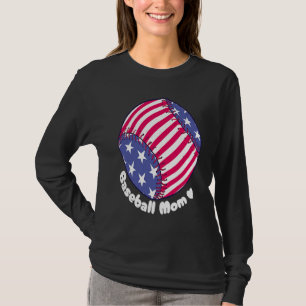 American Flag Baseball Softball Mom Mother Mama Co T-Shirt