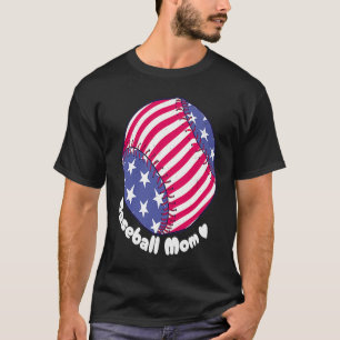 American Flag Baseball Softball Mom Mother Mama Co T-Shirt