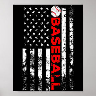 American Flag Baseball Team Baseball Flag For Me T Poster