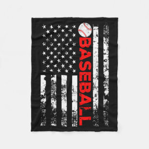 American Flag Baseball Team For Men Women T Shirt Fleece Blanket