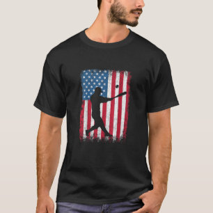 American Flag Baseball Team Gift for Men Boys Girl T-Shirt