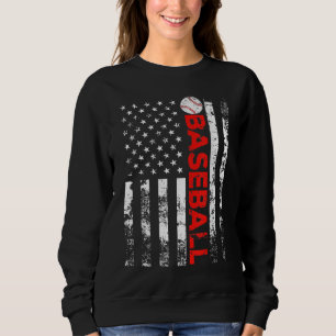 American Flag Baseball Team Gift Sweatshirt