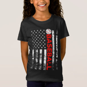 American Flag Baseball Team Gift T-Shirt
