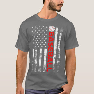 American Flag Baseball Team Gift T-Shirt