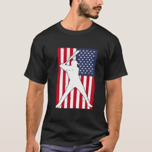 American Flag Baseball Team Gift T-Shirt