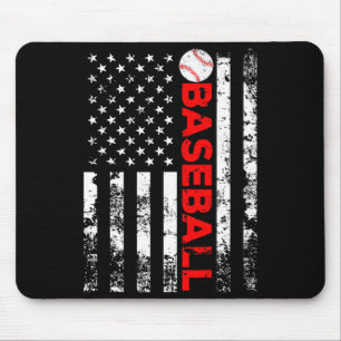 American Flag Baseball Team Gift T Shirt_8 Mouse Mat